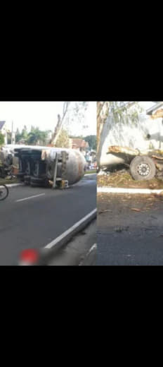 周日黎明前，一辆油罐车在甲美地省(Cavite)Silang镇的Tag...