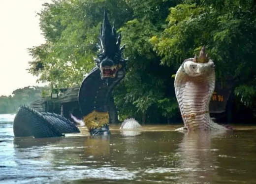 在泰国东北部地区遭遇连续的暴雨之后，许多地区面临着洪灾，比如乌汶叻差他...