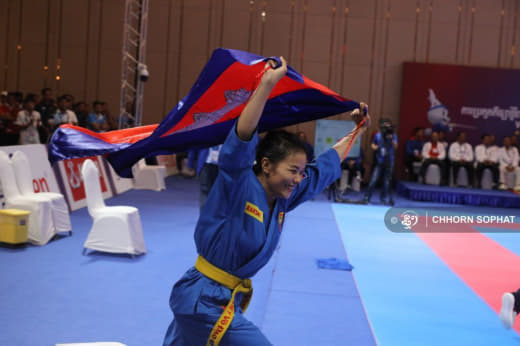 第32届东运会越南武术（Vovinam）项目上柬埔寨运动员共计斩获27...